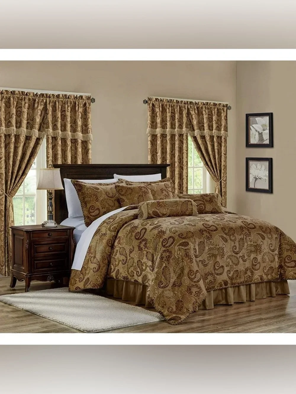 Brown Paisley Comforter Set - Home Bedding
